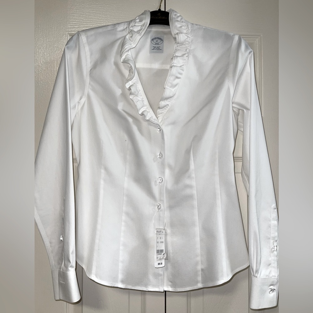 NEW Brooks Brothers Ruffle Lapel Shirt